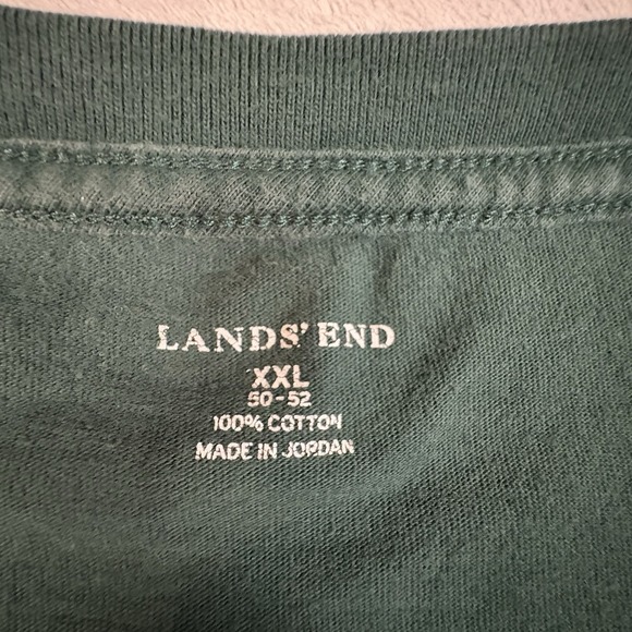 Lands' End Unisex 2XL Dark Green LS Cotton Crewneck Shirt SEE DESCRIPTION - Picture 3 of 15